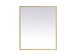 Pier 30x36 inch LED mirror with adjustable color temperature 3000K/4200K/6400K in brass