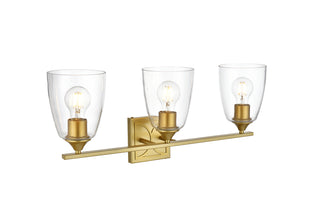 Harris 3 light Brass and Clear Bath Sconce