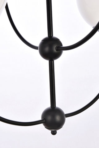 Lennon 31.5 inch pendant in black with white shade