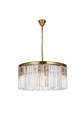 Sydney 31.5 inch round crystal chandelier in satin gold