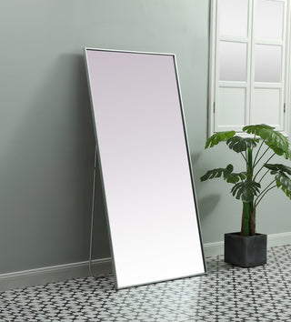 Metal Frame Rectangle Full Length Mirror 30x60 Inch in Silver