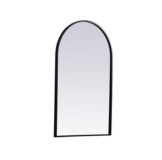 Metal Frame Arch Mirror 22x36 Inch in Black