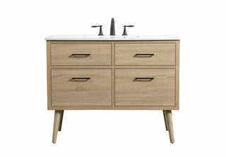 42 inch Single bathroom vanity in mango wood