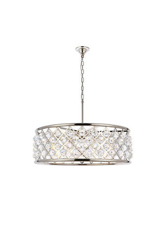 Madison 8 light polished Nickel Chandelier Clear Royal Cut Crystal