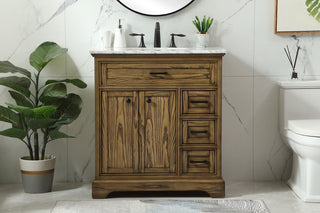 32 inch Single bathroom vanity in driftwood