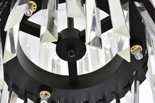 Serephina 12 inch crystal round pendant light in black