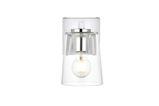 Kacey 1 light Chrome and Clear Bath Sconce