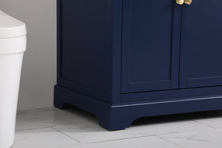 36 inch Single bathroom vanity in blue with backsplash
