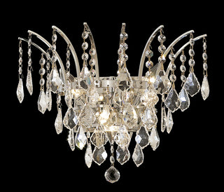 Victoria 3 light Chrome Wall Sconce Clear Royal Cut Crystal