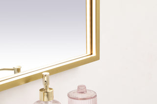 Pier 24x36 inch LED mirror with adjustable color temperature 3000K/4200K/6400K in brass