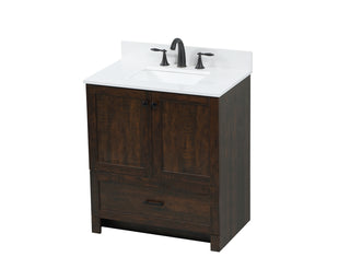 30 inch Single bathroom vanity in expresso with backsplash