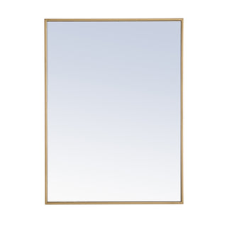 Metal frame Rectangle Mirror 24 inch Brass finish