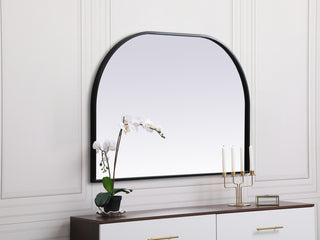 Metal Frame Arch Mirror 36x24 Inch in Black