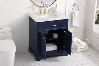 30 inch Single bathroom vanity in Blue