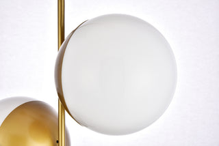 Eclipse 2 Lights Brass Pendant With Frosted White Glass