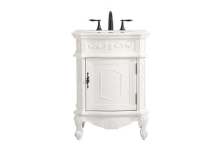 24 inch Single bathroom vanity in antique white