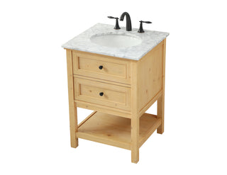 24 inch Single bathroom vanity in natural wood