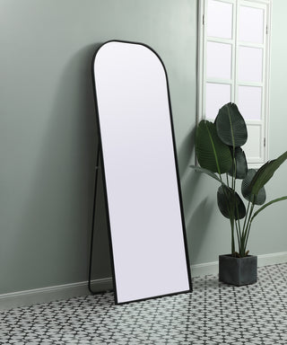 Metal Frame Arch Full Length Mirror 28x74 Inch in Black