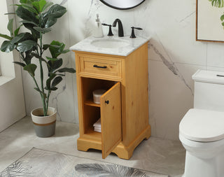 19 inch Single bathroom vanity in natural wood