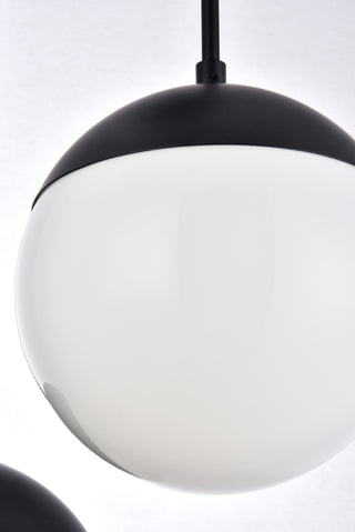 Eclipse 3 Lights Black Pendant With Frosted White Glass