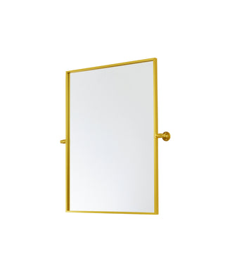 Rectangle pivot mirror 24x32 inch in gold