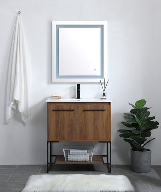 30 inch  Single Bathroom Vanity in Walnut Brown