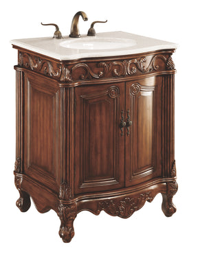 27 In. Single Bathroom Vanity Set In Brown