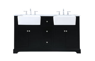 60 inch double bathroom vanity in black