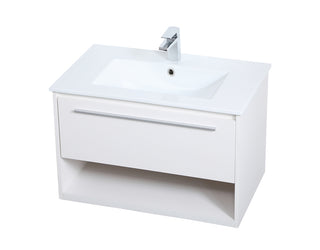 30 inch  Single Bathroom Floating Vanity in White