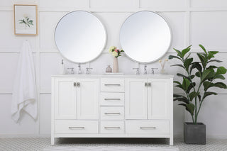 60 inch Double Bathroom Vanity in White