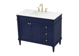 42 inch Single bathroom vanity in blue