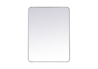 Soft corner metal rectangular mirror 30x40 inch in Silver