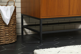 42 inch Single bathroom vanity in teak with backsplash