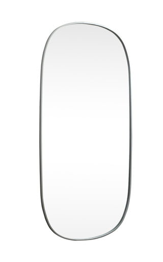 Metal Frame Oval Mirror 30x60 Inch in Silver