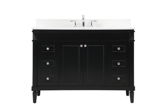 48 inch Single bathroom vanity in black with backsplash