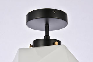 Lawrence 1 light black and white glass flush mount