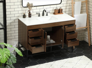 48 inch Single bathroom vanity in walnut