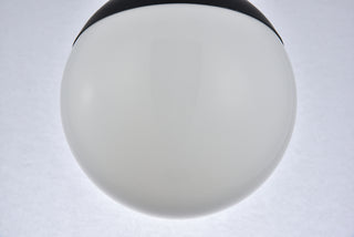 Eclipse 1 Light Black plug in pendant With Frosted White Glass