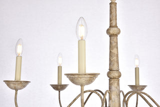 Merritt Collection Chandelier D35 H21.6 Lt:6 Weathered Dove Finish