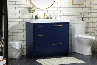 36 inch Single bathroom vanity in Blue