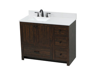 42 inch Single bathroom vanity in expresso with backsplash