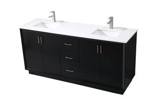 72 Inch Double Bathroom Vanity In Black