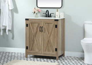 30 inch Single bathroom vanity in natural oak