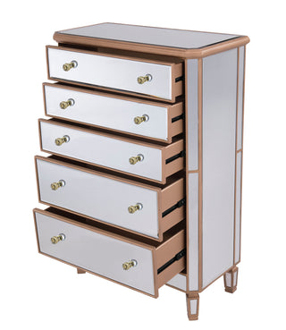 5 Drawer Cabinet 33 in. x 16 in. x 49 in. in Gold paint