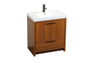 30 inch Single bathroom vanity in Teak