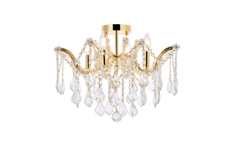 Maria Theresa 4 light Gold Flush Mount Clear Royal Cut Crystal