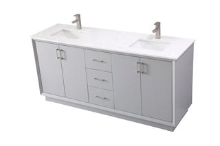 72 Inch Double Bathroom Vanity In Grey