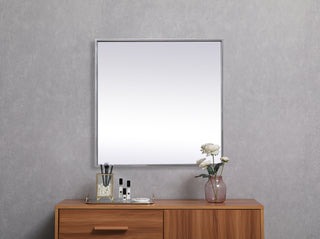 Metal Frame Square Mirror 24 inch in Silver