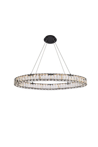 Monroe 36 inch LED oval Single pendant in black