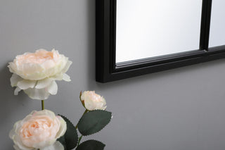 Metal windowpane mirror 24 inch x 40 inch in Black